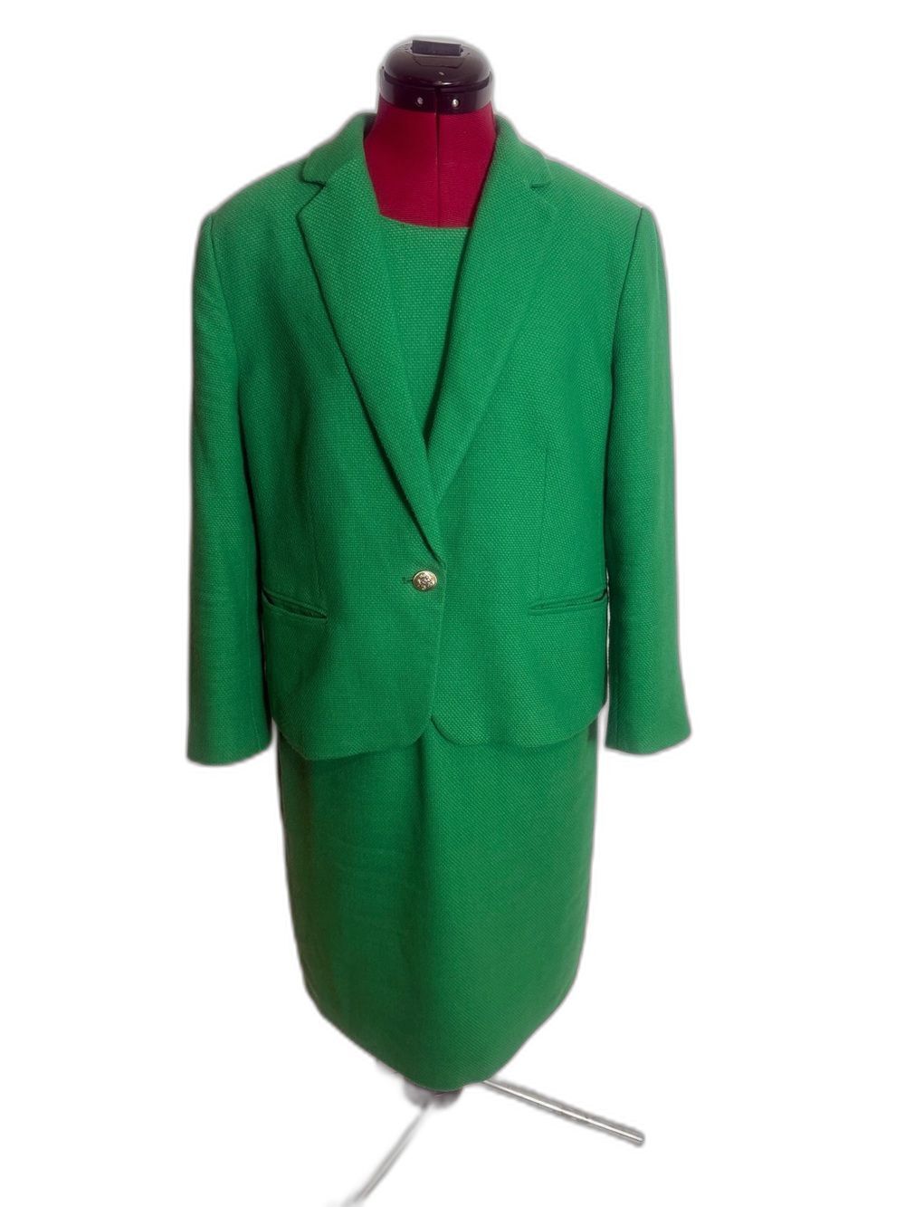 Ann Taylor Jacket, Dress & Skirt Women's Size 12/14 Green 3-Piece Set